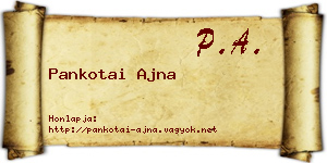 Pankotai Ajna névjegykártya